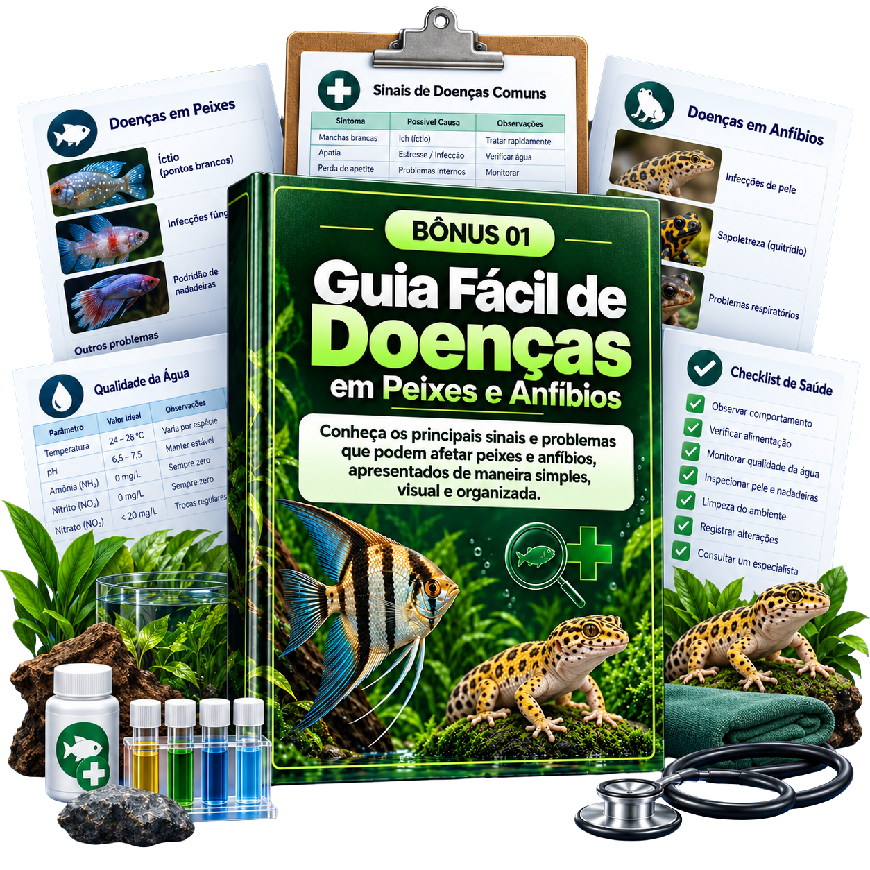 Guia Fácil de Doenças em Peixes e Anfíbios