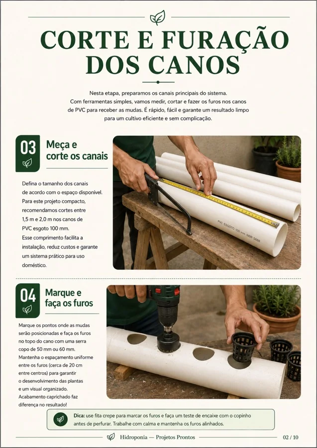 Página 2 — Corte e Furação dos Canos