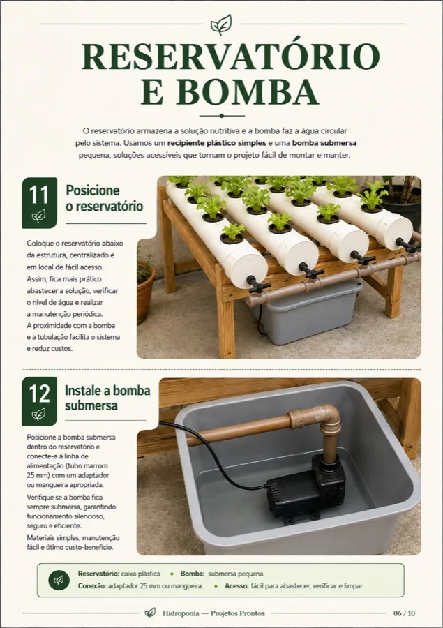 Página 6 — Reservatório e Bomba